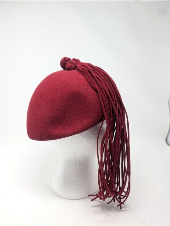 Vintage 60s Frank Clive Red Beret Hat Wool main image 6